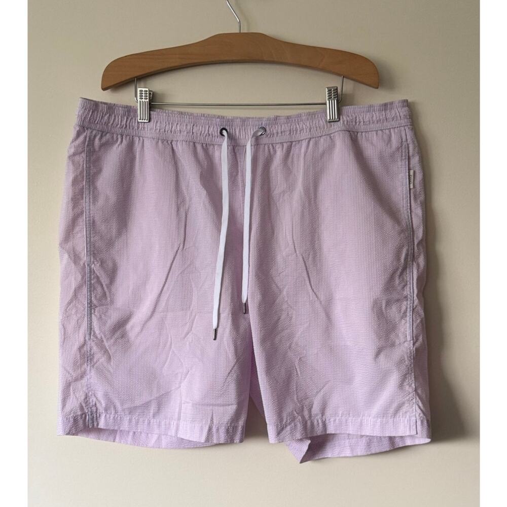 Onia Men's Charles Cotton & Nylon Stripe Regular Fit 7" Swim Trunks Size XXL